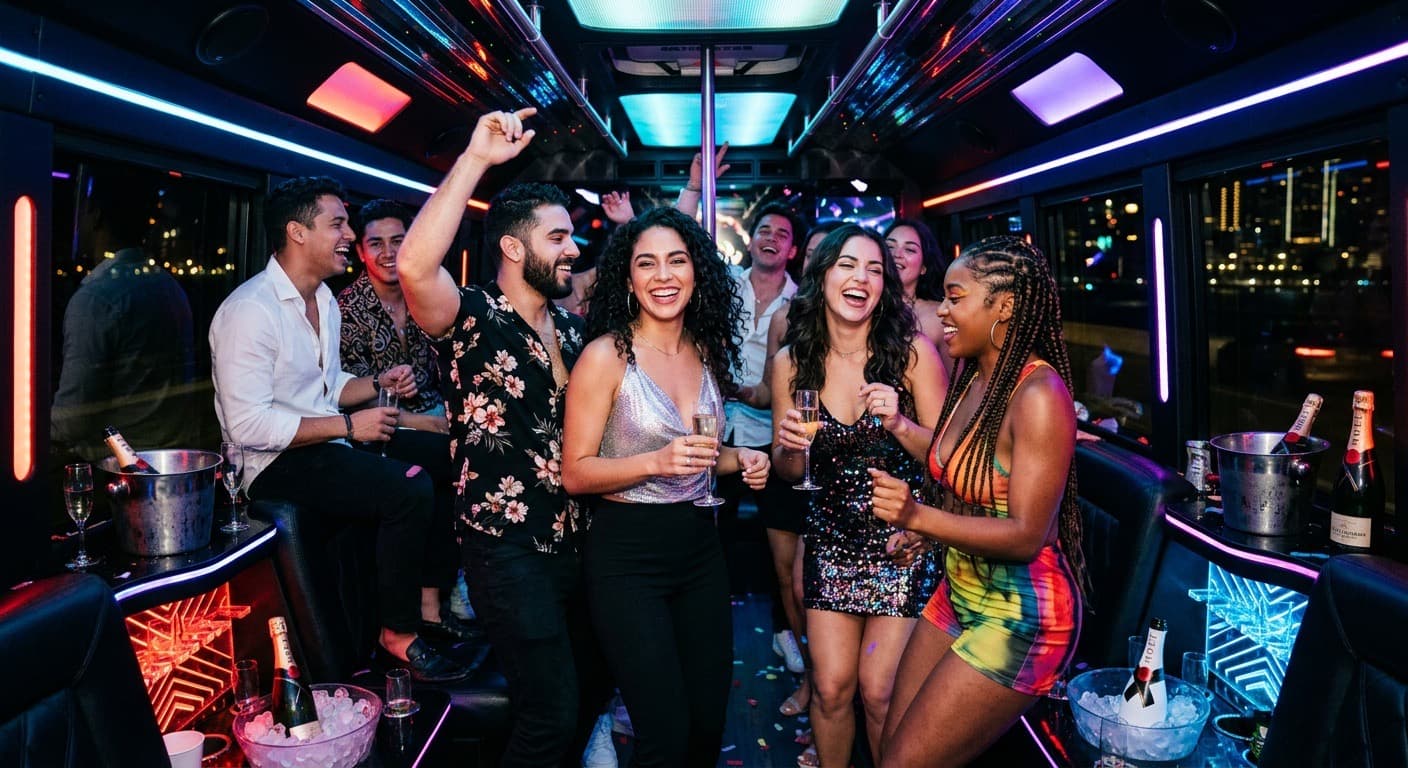 Party bus ready for a Fort Lauderdale event